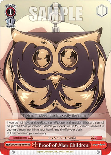 Proof of Alan Children (LRC/W105-TE09 TD) [Lycoris Recoil]