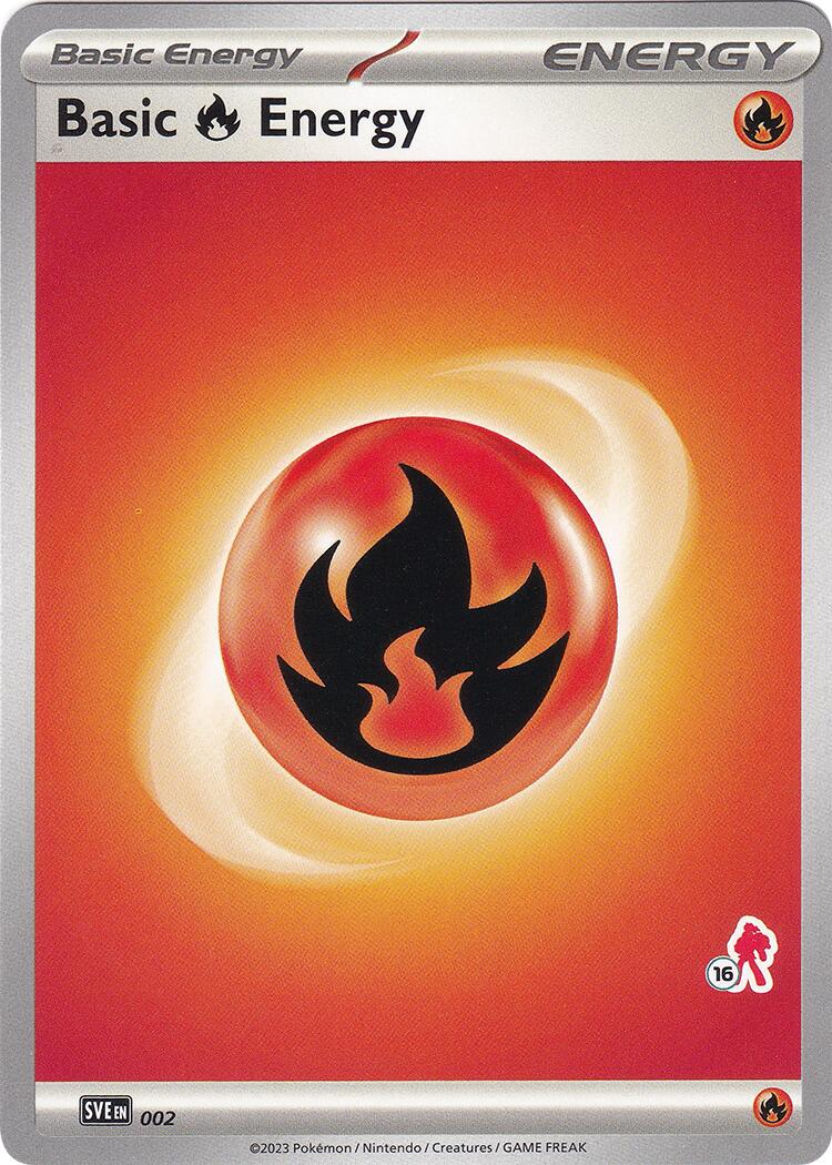 Basic Fire Energy (002) (Armarouge Stamp #16) [Battle Academy 2024]