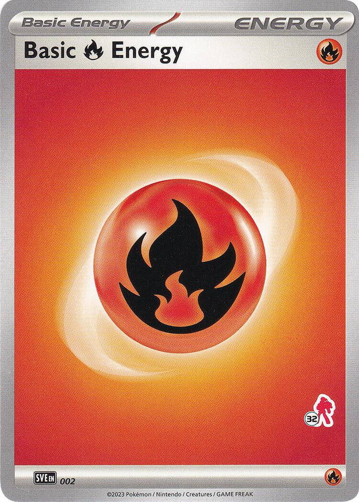 Basic Fire Energy (002) (Armarouge Stamp #32) [Battle Academy 2024]