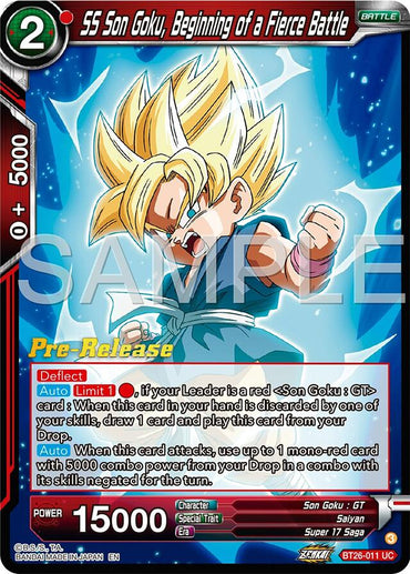 SS Son Goku, Beginning of a Fierce Battle (BT26-011) [Ultimate Advent Prerelease Promos]