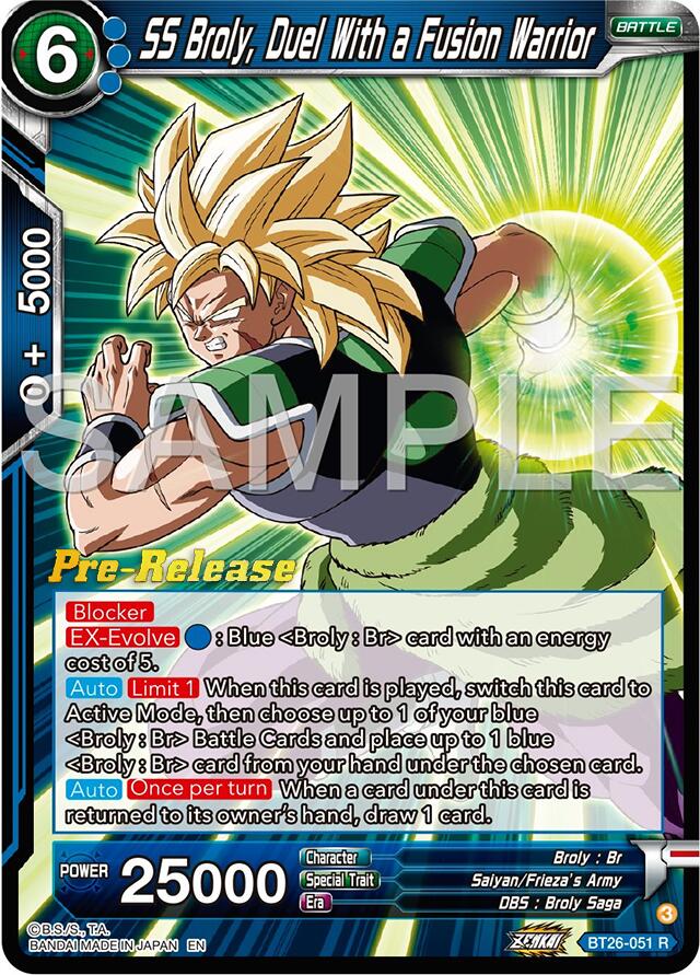 SS Broly, Duel With a Fusion Warrior (BT26-051) [Ultimate Advent Prerelease Promos]