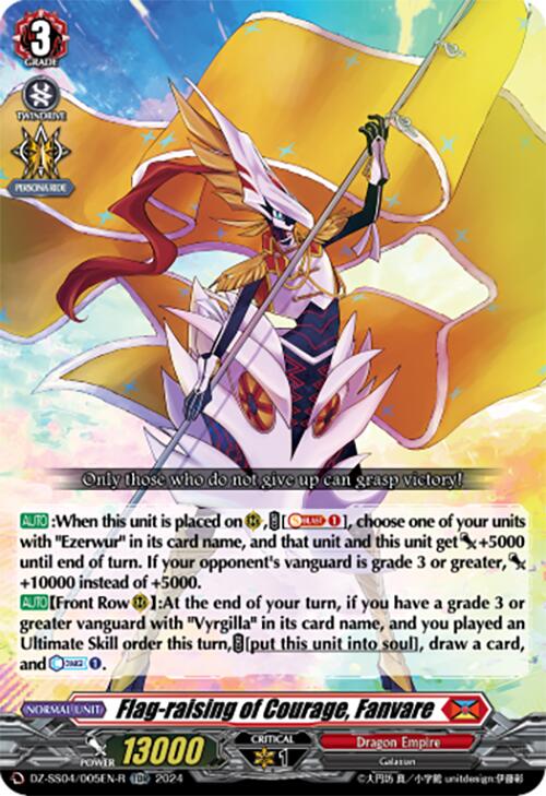 Flag-raising of Courage, Fanvare (Foil) (DZ-SS04/005EN-R) [DZ-SS04: Special Series Stardust Blade]