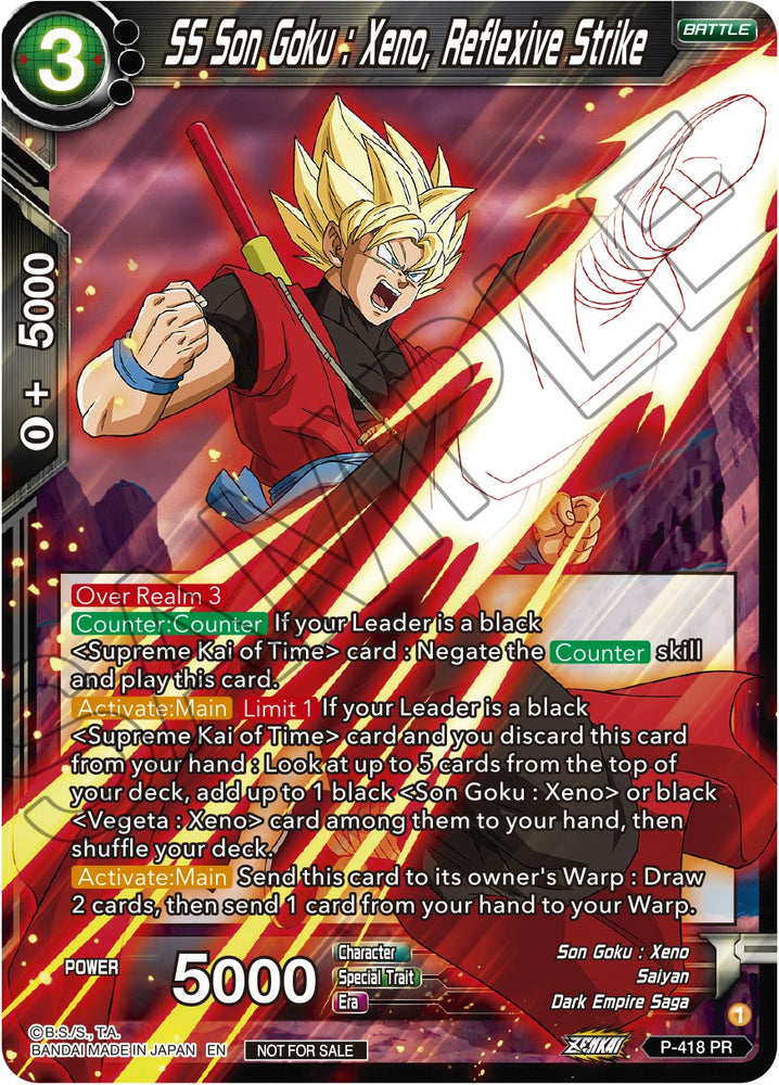 SS Son Goku: Xeno, Reflexive Strike (Zenkai Series Tournament Pack Vol.1) (P-418) [Tournament Promotion Cards]