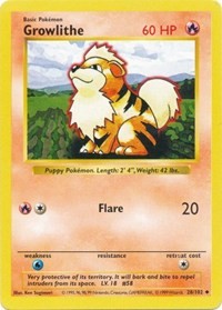 Growlithe (28) [Base Set (Shadowless)]